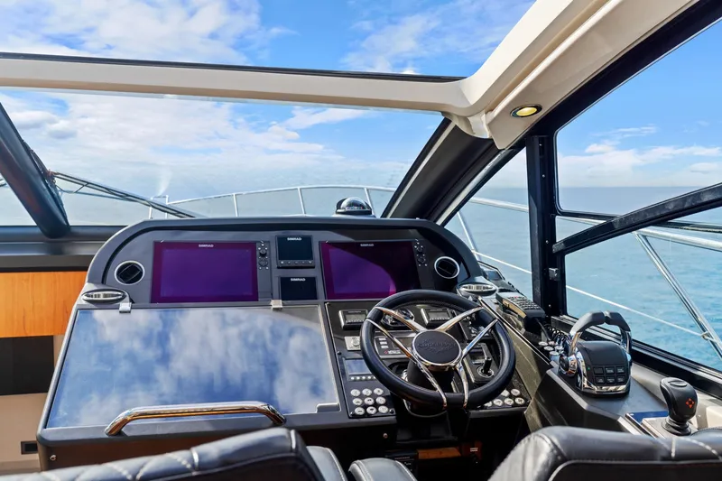 Slide: The Image of Outdoor kitchen on 2019 Sunseeker Predator 57 yacht with ocean view. - 36