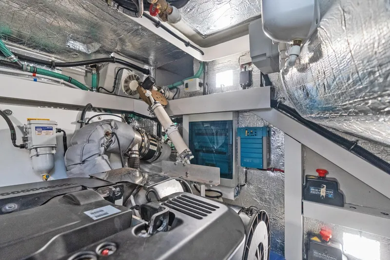 Slide: The Image of Engine room of 2019 Sunseeker Predator 57 with Volvo Penta engine. - 61