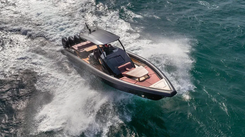 Slide: The Image of 2023 Skipper-BSK 42 boat cruising on open water, showcasing sleek design and powerful performance. - 4