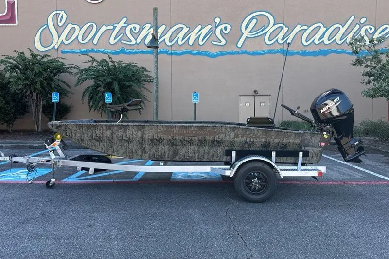 The Image of 2026 Tracker Grizzly 1650 T Prairie Wings Edition boat on trailer at Sportsman's Paradise. - 0