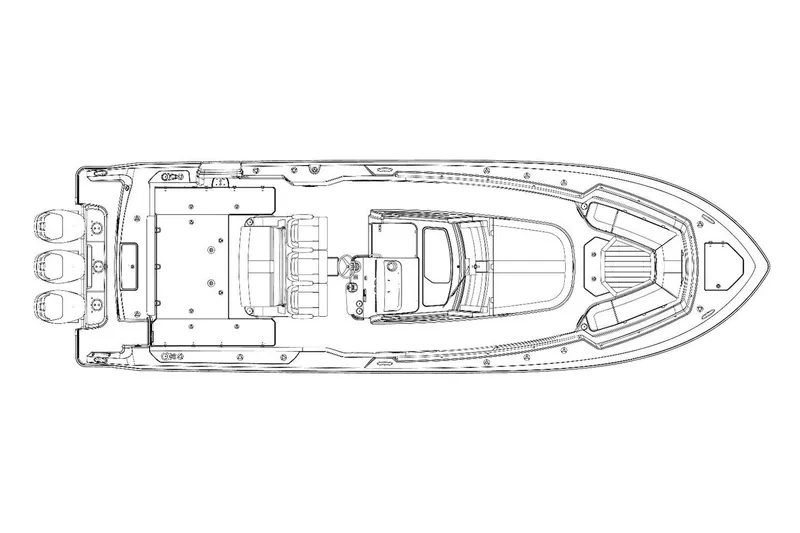 Slide: The Image of Manufacturer Provided Image: Top view schematic of a 2022 Boston Whaler 380 Outrage boat. - 99