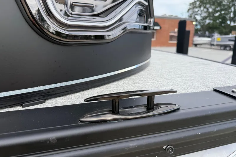 Slide: The Image of 2026 Avalon LSZ Rear Fish boat cleat and deck detail. - 10