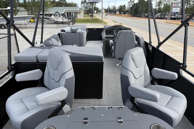 Slide: The Image of 2026 Avalon LSZ Rear Fish boat interior with luxurious seating and modern design. - 27