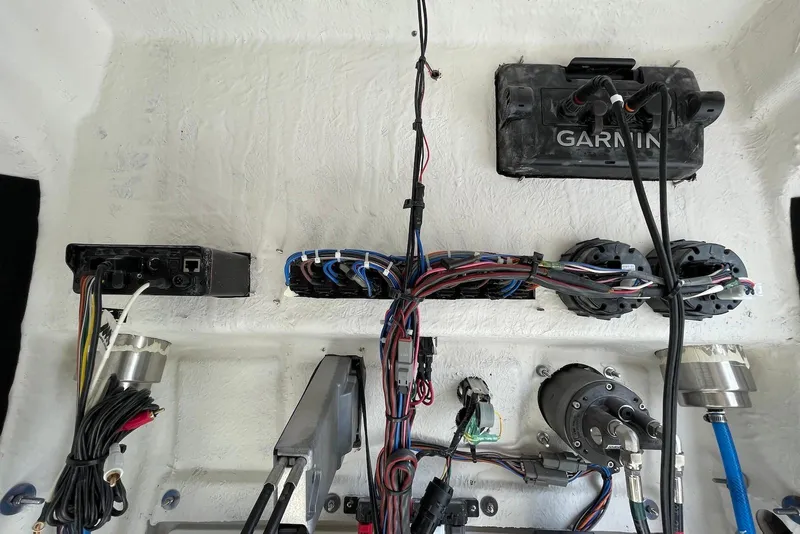 Slide: The Image of Wiring and electronics setup in a 2022 Sea Fox 228 Commander boat. - 40