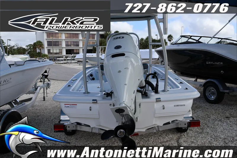 Slide: The Image of ALK2 Powerboats 17HS 2026 model displayed at Antonietti Marine dealership. - 5