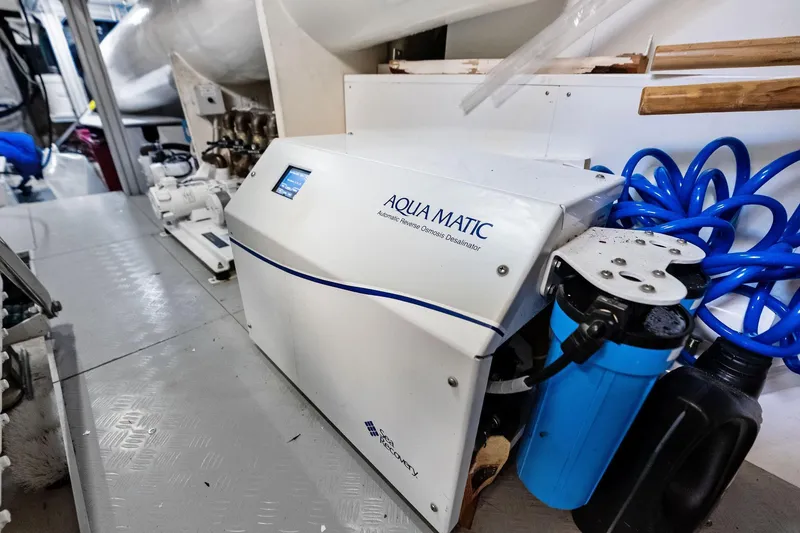 Slide: The Image of Aqua Matic reverse osmosis desalinator in 2018 Ferretti Yachts 850 Motoryacht engine room. - 86