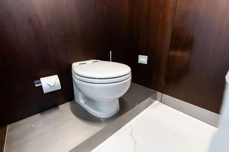 Slide: The Image of Luxury bathroom on 2018 Ferretti Yachts 850 Motoryacht with modern toilet design. - 79