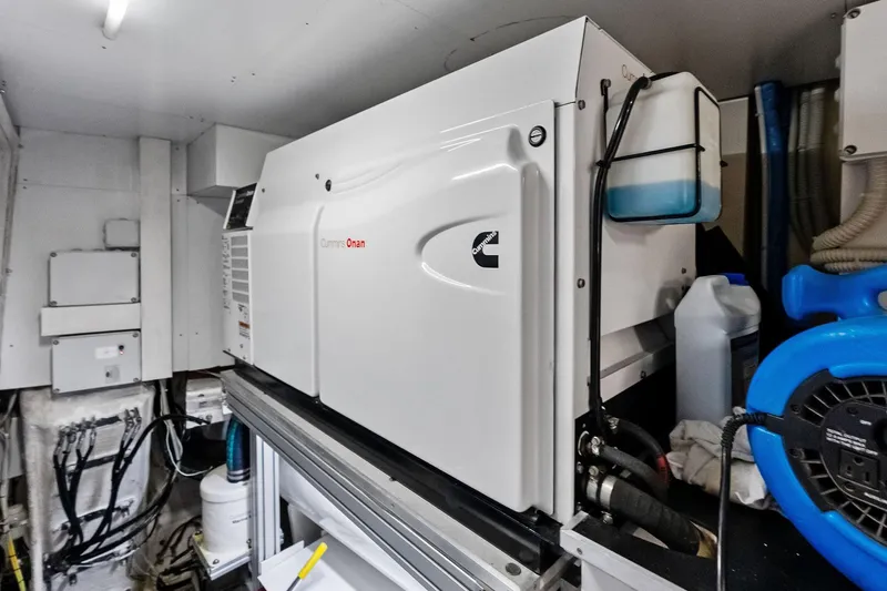 Slide: The Image of Engine room of 2018 Ferretti Yachts 850 Motoryacht with Cummins Onan generator. - 88