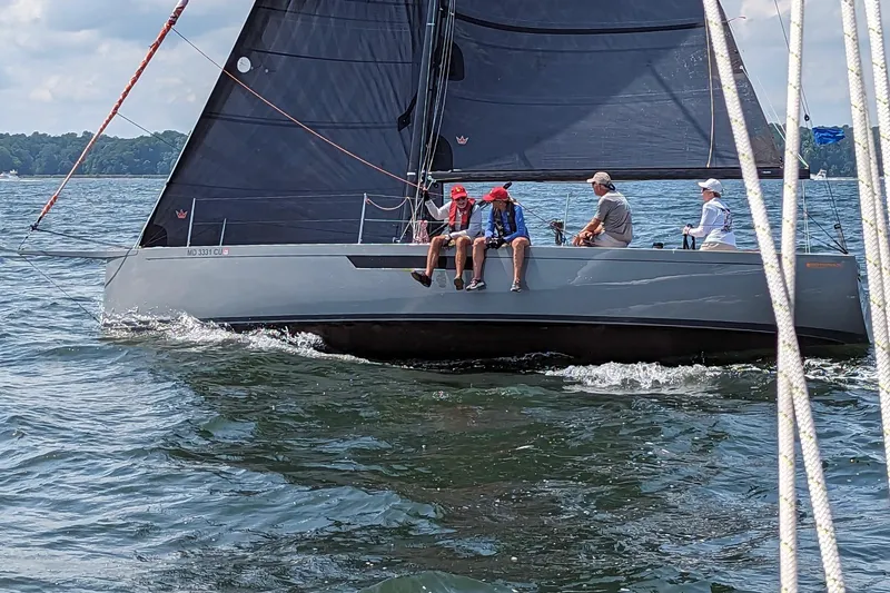 Slide: The Image of Sailing on a 2022 Saffier 33 Life yacht with crew on a sunny day. - 2