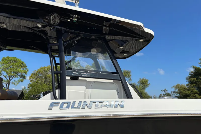 Slide: The Image of Garmin navigation system on 2019 Fountain 38 CC LS boat dashboard. - 18