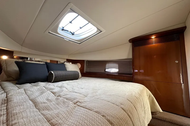 Slide: The Image of Luxurious cabin interior of 2009 Sea Ray 48 Sundancer yacht with skylight. - 26