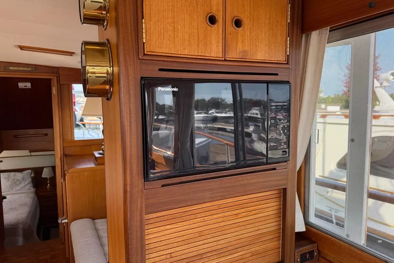 Slide: The Image of Galley kitchen in 1996 Grand Banks 42 Classic yacht with stove and sink. - 55