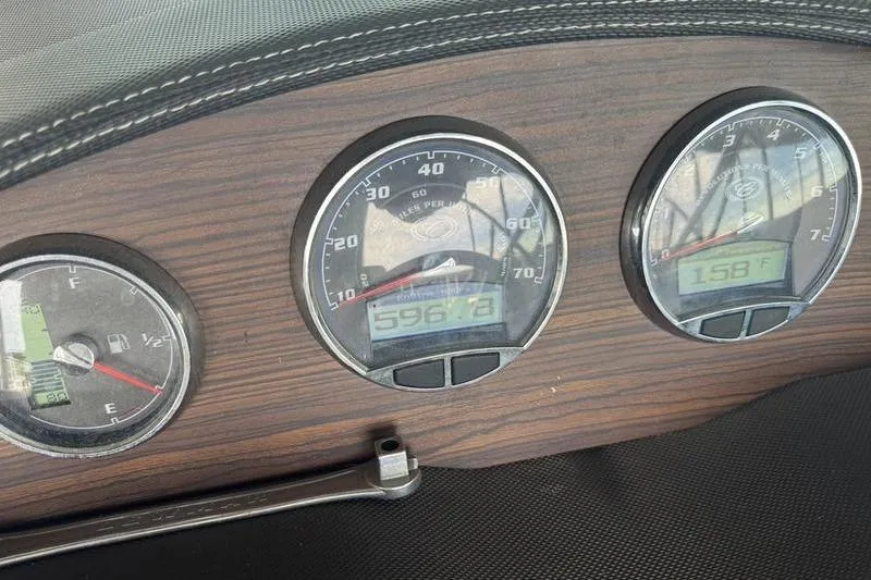 Slide: The Image of 2015 Cobalt R7 boat engine compartment with Volvo Penta 380 V8 engine. - 7