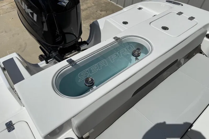 Slide: The Image of 2026 Sea Pro 222 Center Console boat with Suzuki engine and livewell. - 18