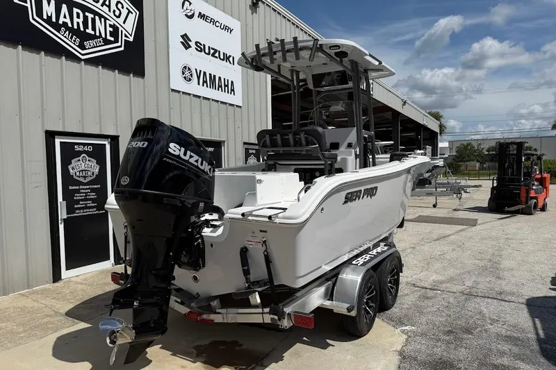 Slide: The Image of 2026 Sea Pro 222 Center Console boat with Suzuki engine at West Coast Marine. - 8
