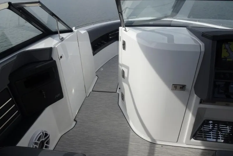 Slide: The Image of 2026 Cobalt A29 boat interior with sleek design and modern dashboard. - 19