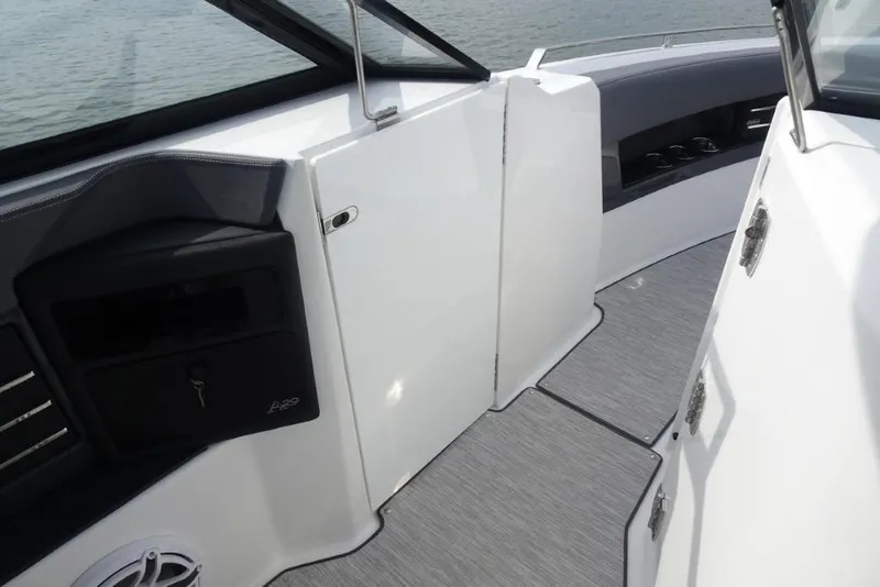 Slide: The Image of 2026 Cobalt A29 boat interior with sleek design and modern features. - 21