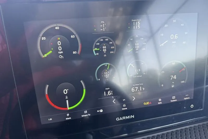 Slide: The Image of Garmin display showing 2024 Cobalt R35 engine metrics and performance data. - 21