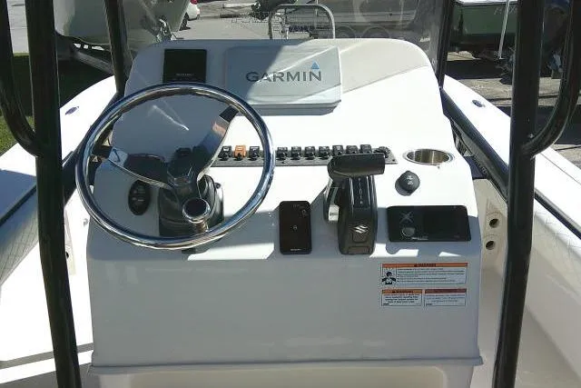 Slide: The Image of 2023 Carolina Skiff 26 Ultra Elite boat console with Garmin navigation system. - 35