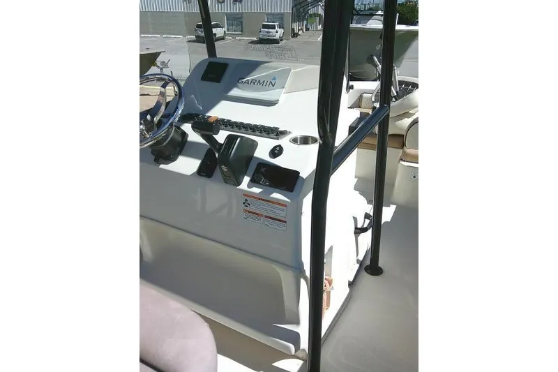 Slide: The Image of 2023 Carolina Skiff 26 Ultra Elite boat console with Garmin navigation system. - 53