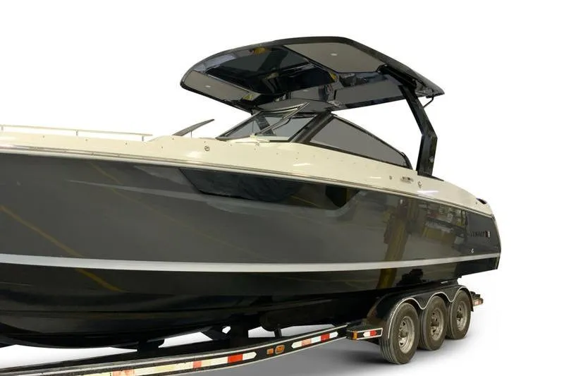 Slide: The Image of Engine compartment of 2026 Cobalt R31 boat, showcasing dual engines and components. - 6