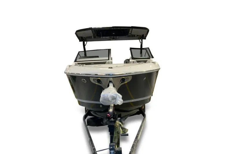 Slide: The Image of 2026 Cobalt R31 boat interior with sleek seating and modern design. - 8