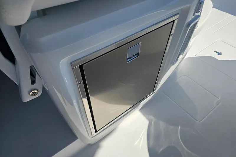 Slide: The Image of Stainless steel compartment on 2026 Intrepid 438 Evolution boat deck. - 15
