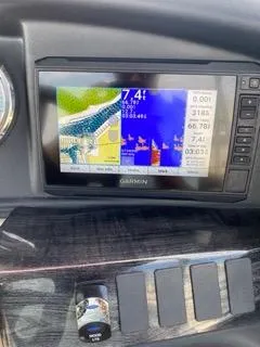 Slide: The Image of Garmin navigation display on 2022 Avalon Catalina Entertainer boat dashboard. - 10