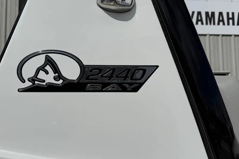 Slide: The Image of 2026 Blazer Bay 2440 logo on a white boat exterior. - 3