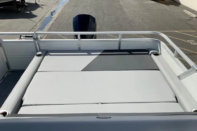 Slide: The Image of 2026 Sun Tracker Party Barge 22 RF XP3 pontoon boat with spacious deck and seating. - 10