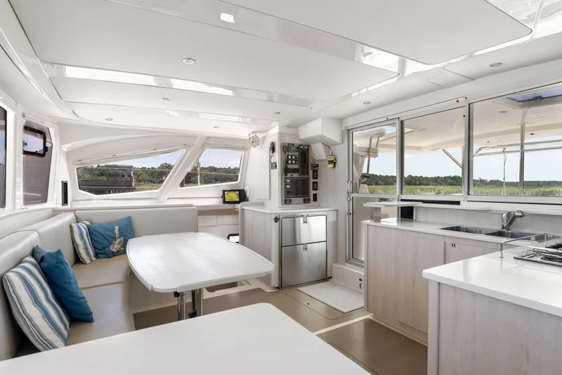 Slide: The Image of Throttle controls on a 2016 Leopard 44 Owners Version yacht. - 29