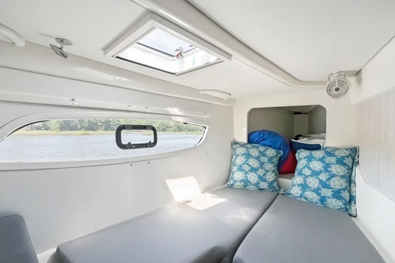 Slide: The Image of Interior of 2016 Leopard 44 Owners Version yacht bathroom with modern fixtures and natural light. - 39