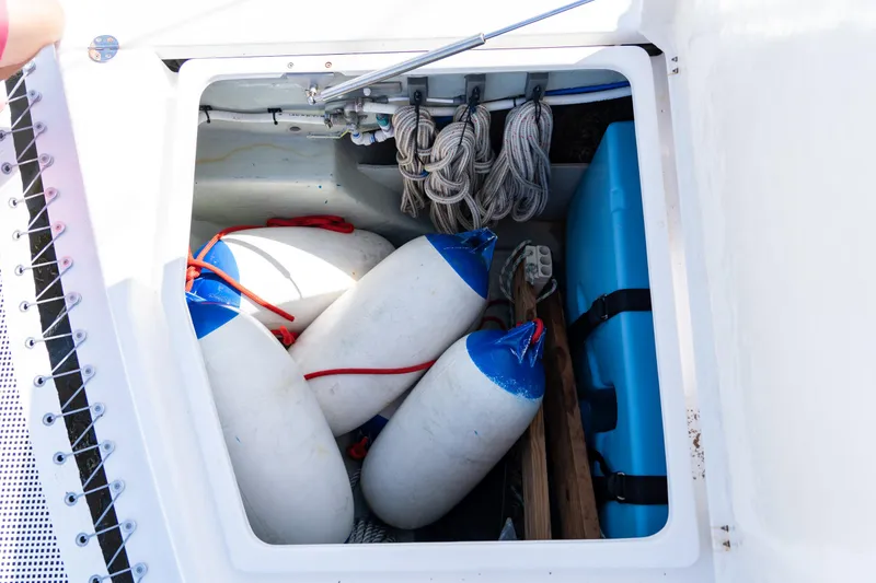 Slide: The Image of 2016 Leopard 44 Owners Version yacht bathroom with modern fixtures and sleek design. - 52