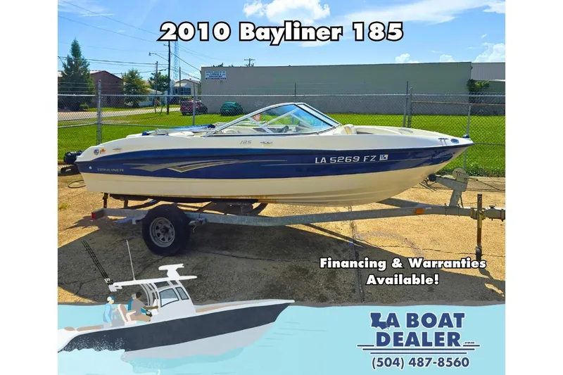 The Image of 2010 Bayliner 185 Bowrider on trailer, financing available, LA Boat Dealer contact info. - 0