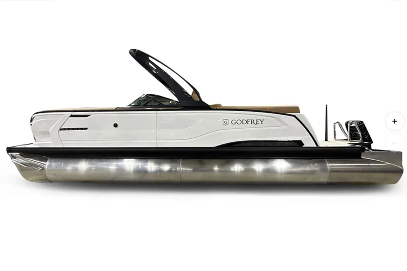 Slide: The Image of 2026 Godfrey Sanpan 27' Tritoon with sleek design and modern features. - 53