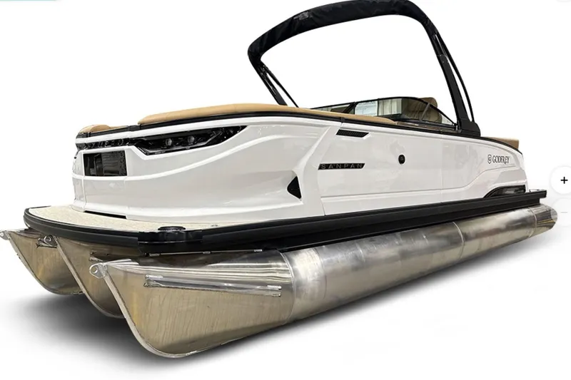 Slide: The Image of 2026 Godfrey Sanpan 27' Tritoon with sleek design and ultra lounge seating. - 54