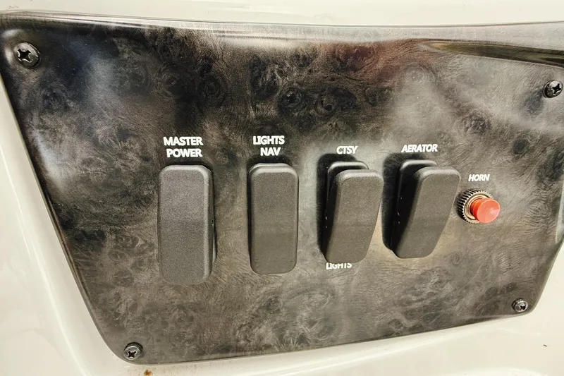 Slide: The Image of 2023 G3 BOATS Select 18F stereo system with Jensen marine radio display. - 10