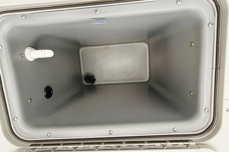 Slide: The Image of 2023 G3 BOATS Select 18F interior with steering console and cushioned seating. - 21