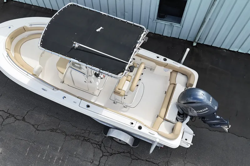 Slide: The Image of 2014 Pioneer 197 Islander boat with Yamaha engine, aerial view. - 4
