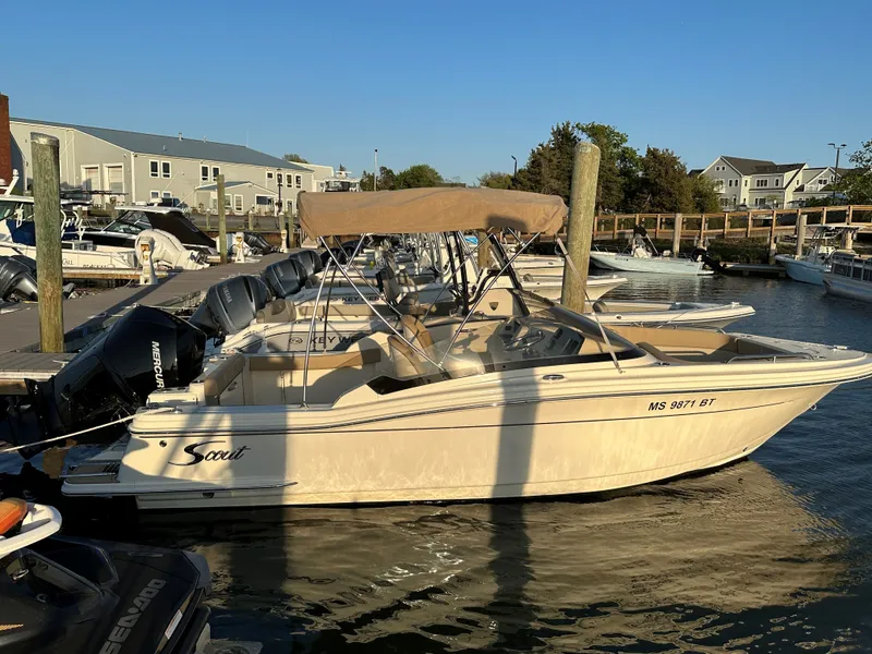 The Image of 2023 Scout 215 Dorado boat docked in harbor. - 0