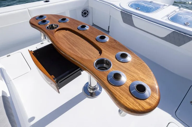 Slide: The Image of Luxury teak fishing station on 2026 Invincible 46 Catamaran deck. - 54