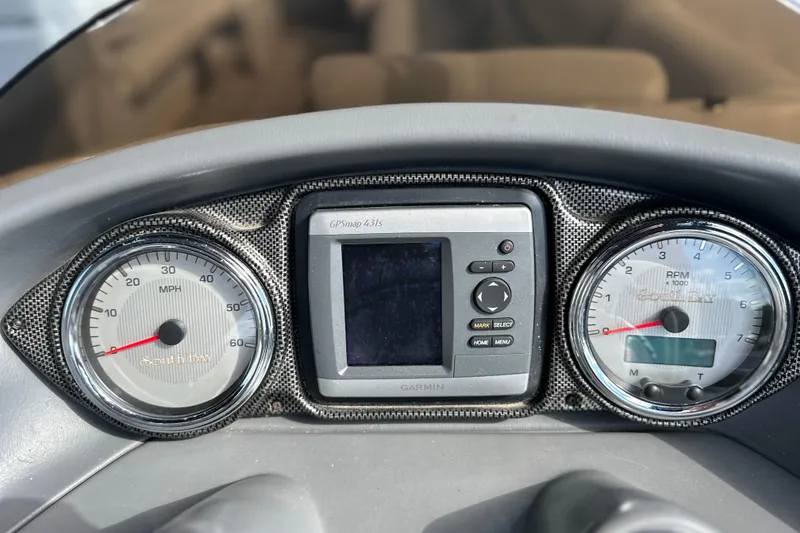 Slide: The Image of Dashboard of 2011 South Bay 925 CR with Garmin GPS and gauges. - 27