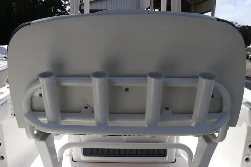 Slide: The Image of 2024 Tidewater 220 LXF boat rod holders and seating detail. - 17