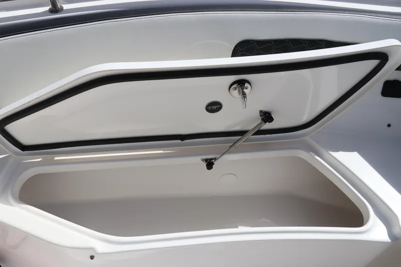 Slide: The Image of Open storage compartment on 2024 Tidewater 220 LXF boat. - 47