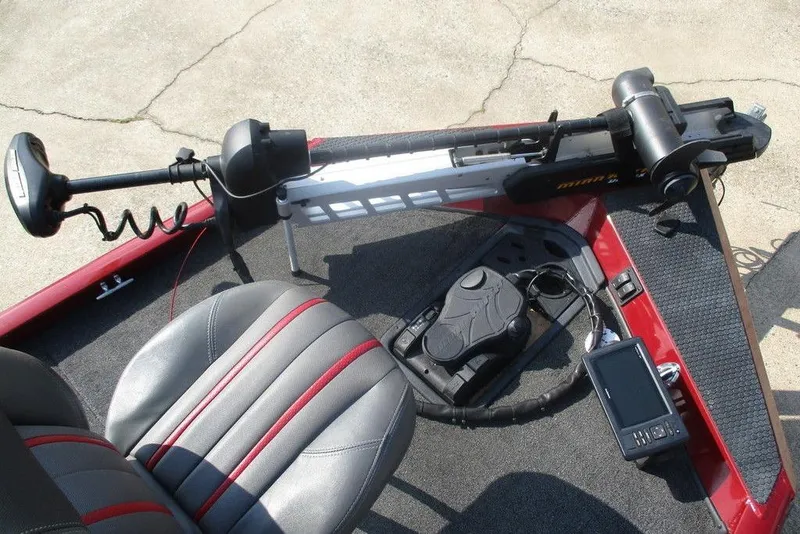 Slide: The Image of 2026 Ranger RT188 boat interior with trolling motor and navigation system. - 3