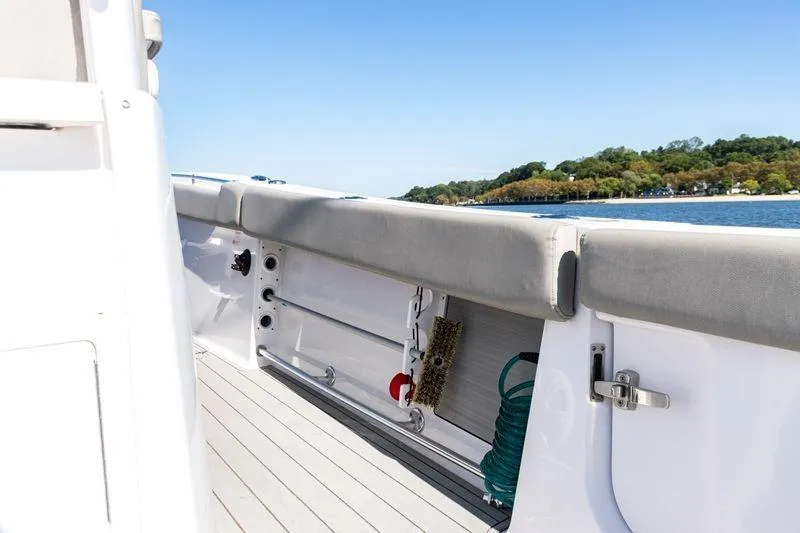 Slide: The Image of 2024 Sportsman Open 322 Center Console boat interior with ocean view. - 35