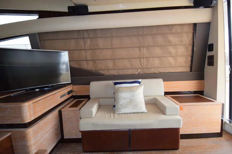 Slide: The Image of Luxurious interior of 2010 Azimut 58 yacht with modern sofa and flat-screen TV. - 4