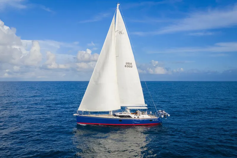Slide: The Image of Sailing yacht Hylas 63, 2013 model, cruising on open ocean under clear skies. - 15