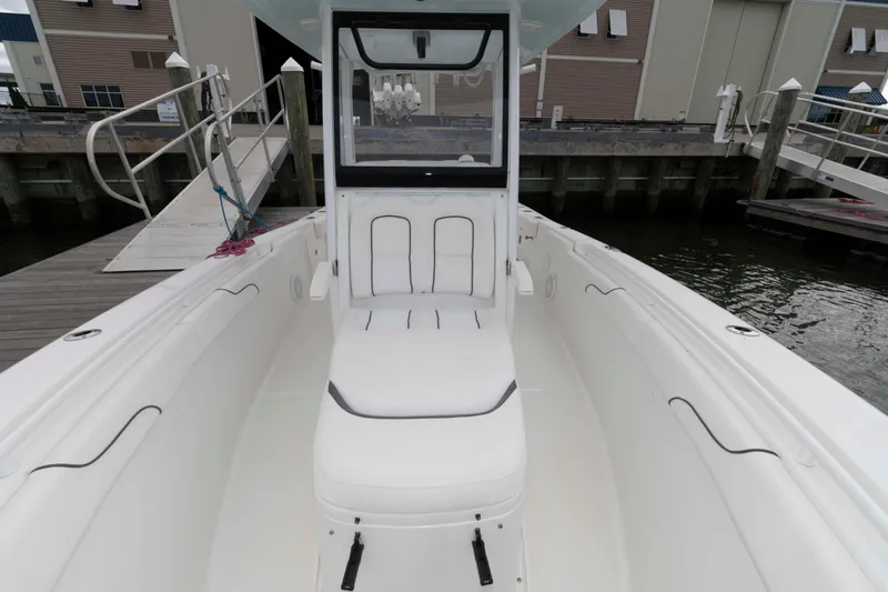 Slide: The Image of 2017 Sea Hunt Gamefish 27 Coffin Box boat interior at dockside. - 10