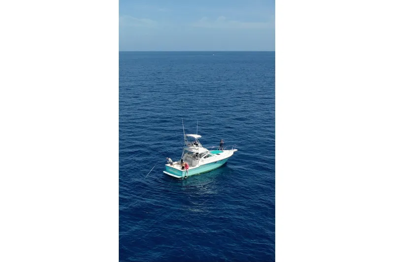 The Image of Tiara Yachts 3600 Open 1992 model on open sea, clear blue water. - 0